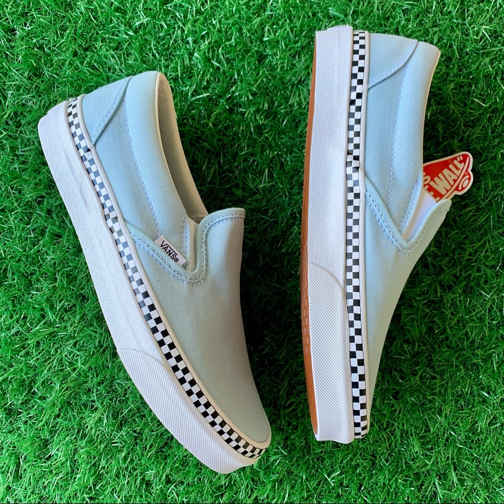 💕Vans Classic Slip On Check Foxing Cool Blue💕 - Picture 5 of 7